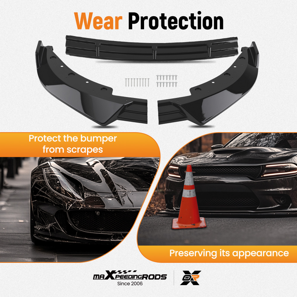 Front Bumper Add On compatible for BMW G20 3 Series Base 2019-2022 IKON Style Black