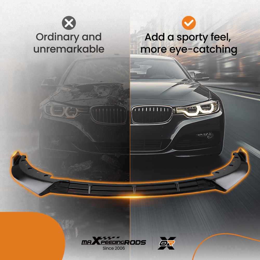 Front Bumper Add On compatible for BMW G20 3 Series Base 2019-2022 IKON Style Black