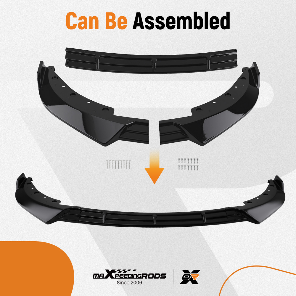 Front Bumper Add On compatible for BMW G20 3 Series Base 2019-2022 IKON Style Black