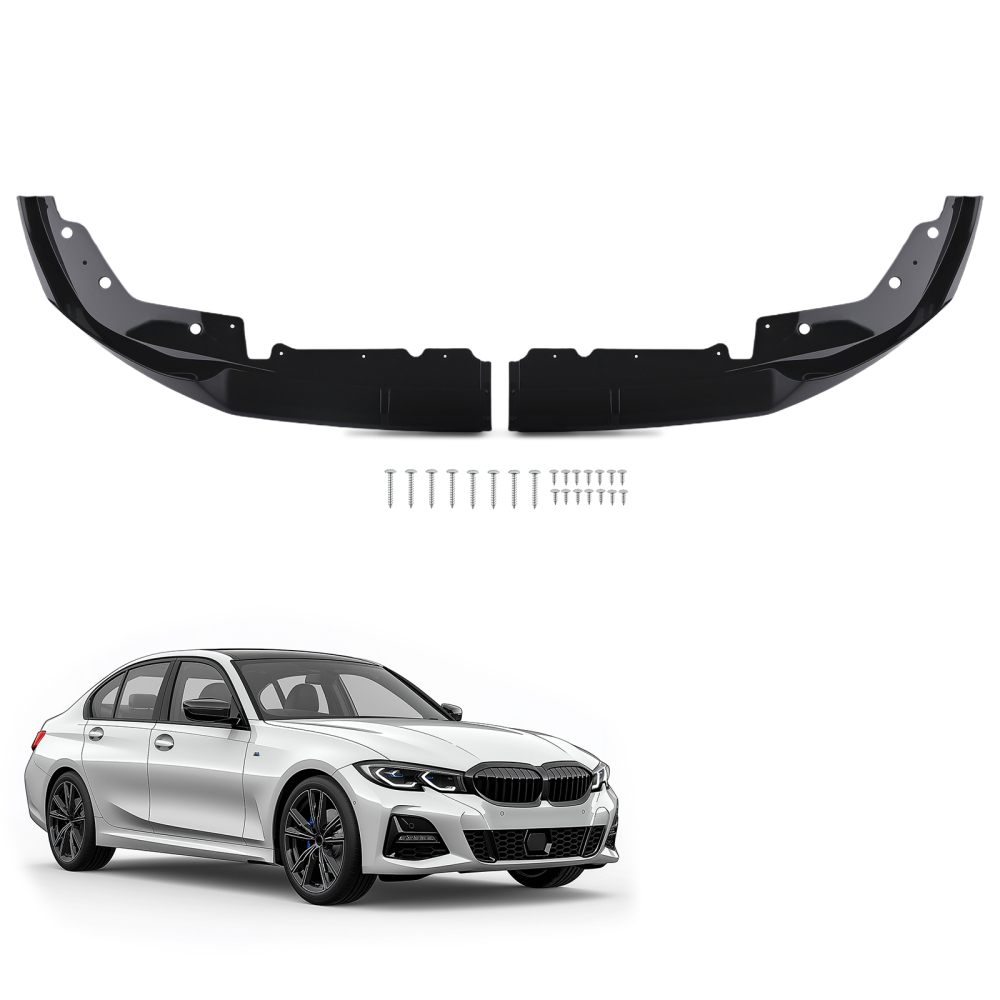 Bumper Add-on Lip compatible for BMW G20 3 Series M Sport 2022-2024 Gloss Black Front