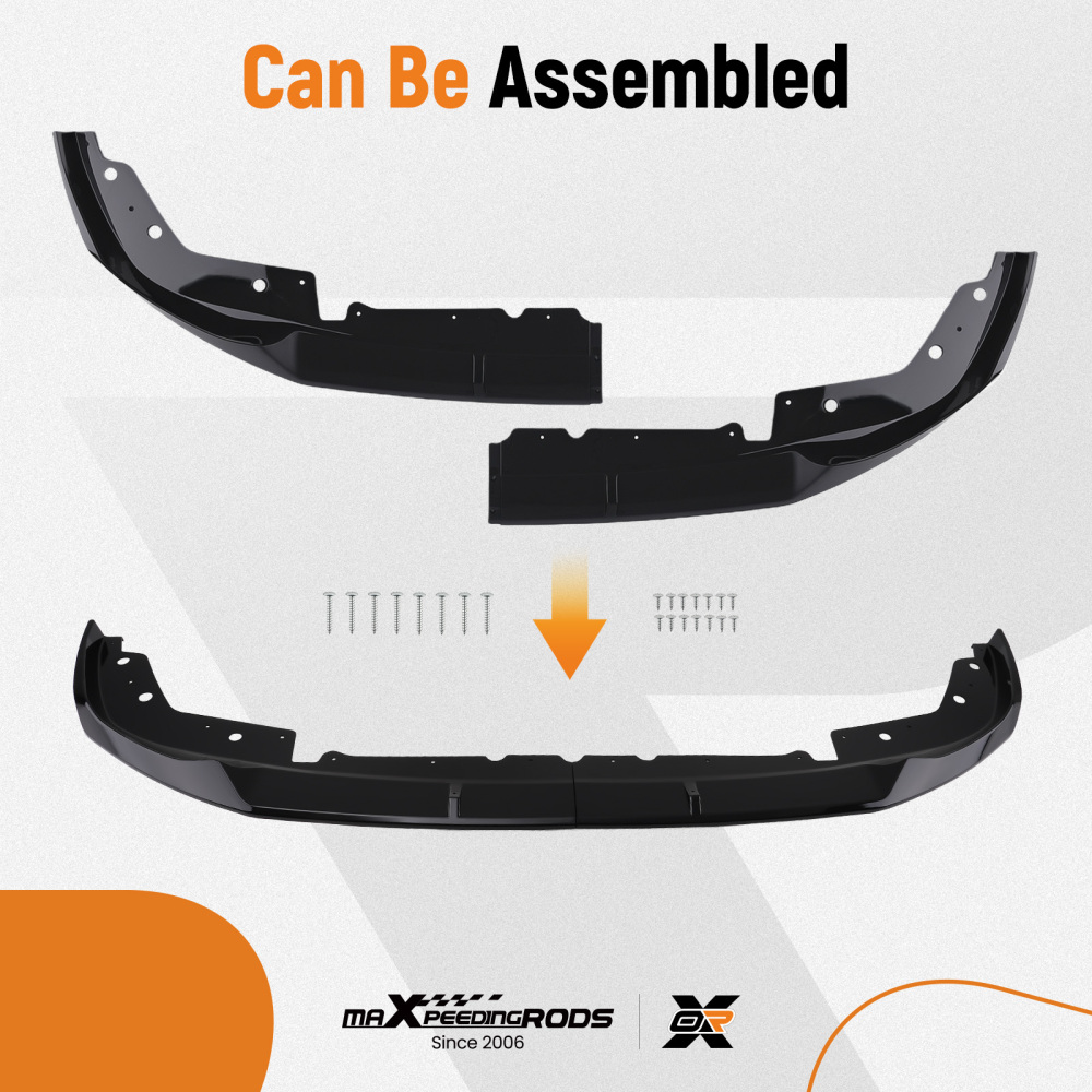 Bumper Add-on Lip compatible for BMW G20 3 Series M Sport 2022-2024 Gloss Black Front