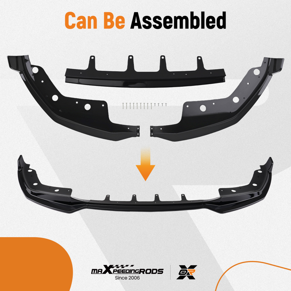 Bumper Lip Spoiler Kit compatible for BMW 3 Series G20 330i 2019-2022 Gloss Black 3 Pieces