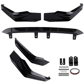 Front Air Dam Guard compatible for Honda Civic 2022-2024 MC Style Black Bumper Splitter