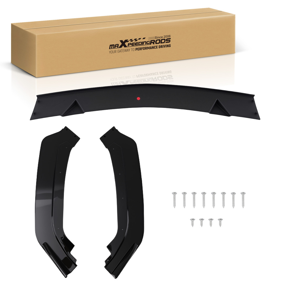 3PC Black Splitter Kit compatible for INFINITI Q60 17-22 Front Sport Bumper Lip Style