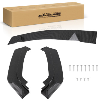 3PC Carbon Look Front Lip Kit compatible for Infiniti Q60 17-22 Lower Bumper Body Spoiler