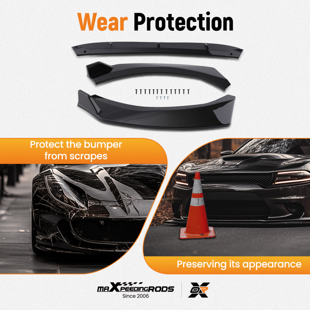 Front Bumper Accent compatible for KIA K5 2020-2024 GT-Line EX Sedan Black Performance Kit