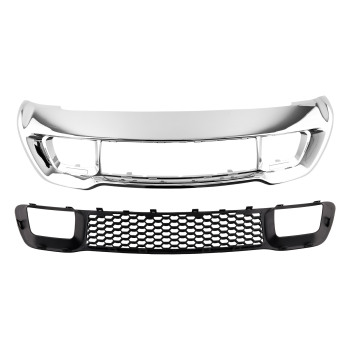 2pcs Front Lower GrilleBumper Grill Chrome compatible for Jeep Grand Cherokee 2014-2016