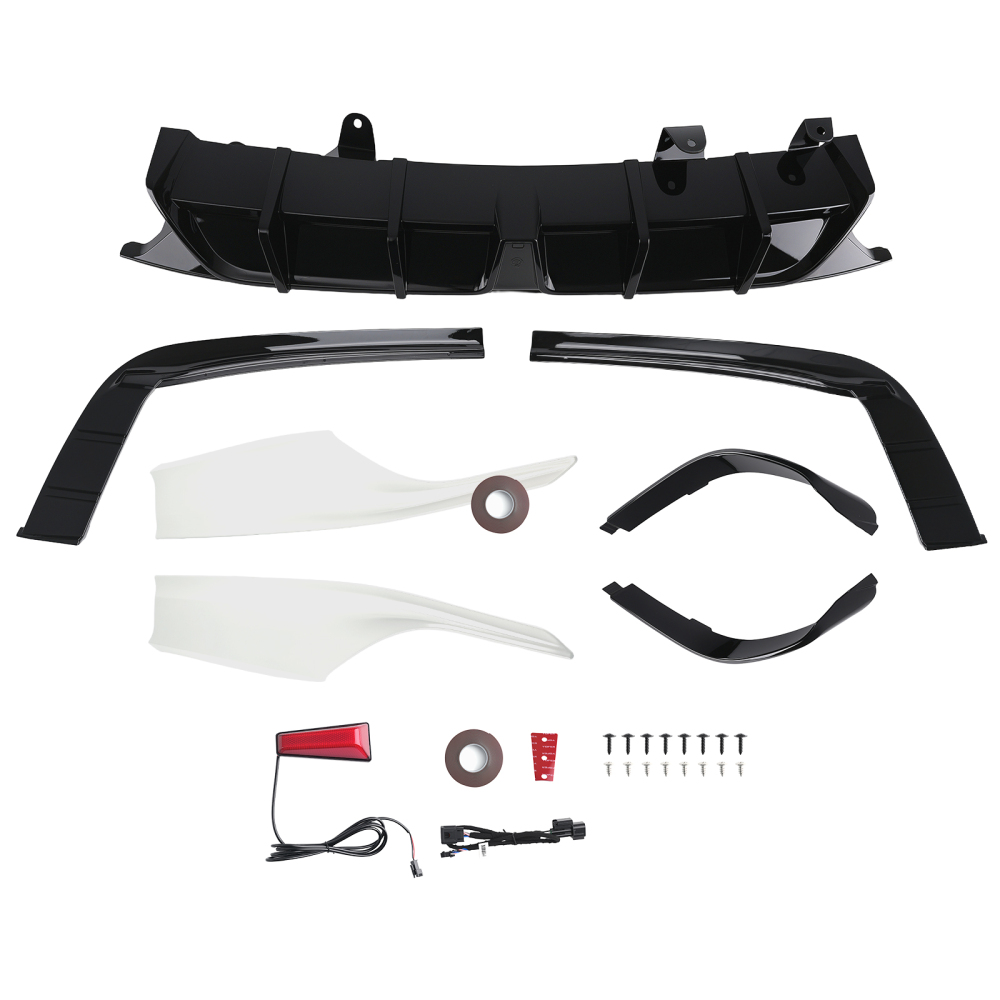 Rear Bumper Diffuser + Corner Apron For 18-22 Accord Platinum compatible for White Pearl Yofer