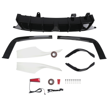 Rear Bumper Diffuser + Corner Apron For 18-22 Accord Platinum compatible for White Pearl Yofer