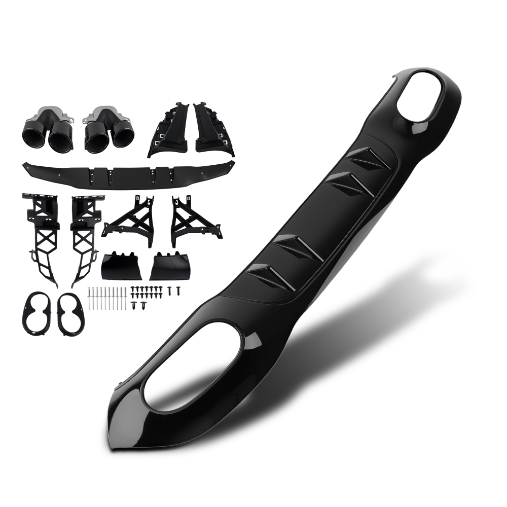 A45 Look Rear Bumper Diffuser compatible for Mercedes Benz A-Class W177 Hatchback