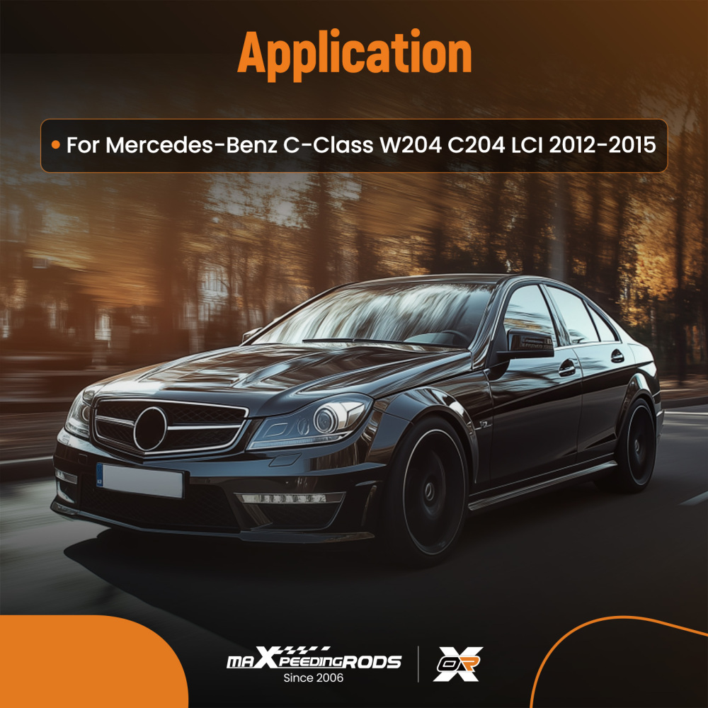 AMG Style Diffuser compatible for Mercedes C Class W204 2012-2015 Gloss Black Plastic