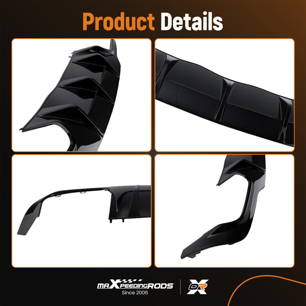 AMG Style Diffuser compatible for Mercedes C Class W204 2012-2015 Gloss Black Plastic