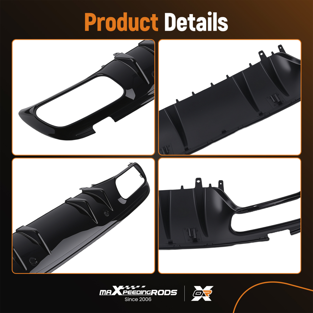 AMG Rear Diffuser Kit Compatible for Mercedes C63 C43 Coupe 2015-2021 Black PP Chrome