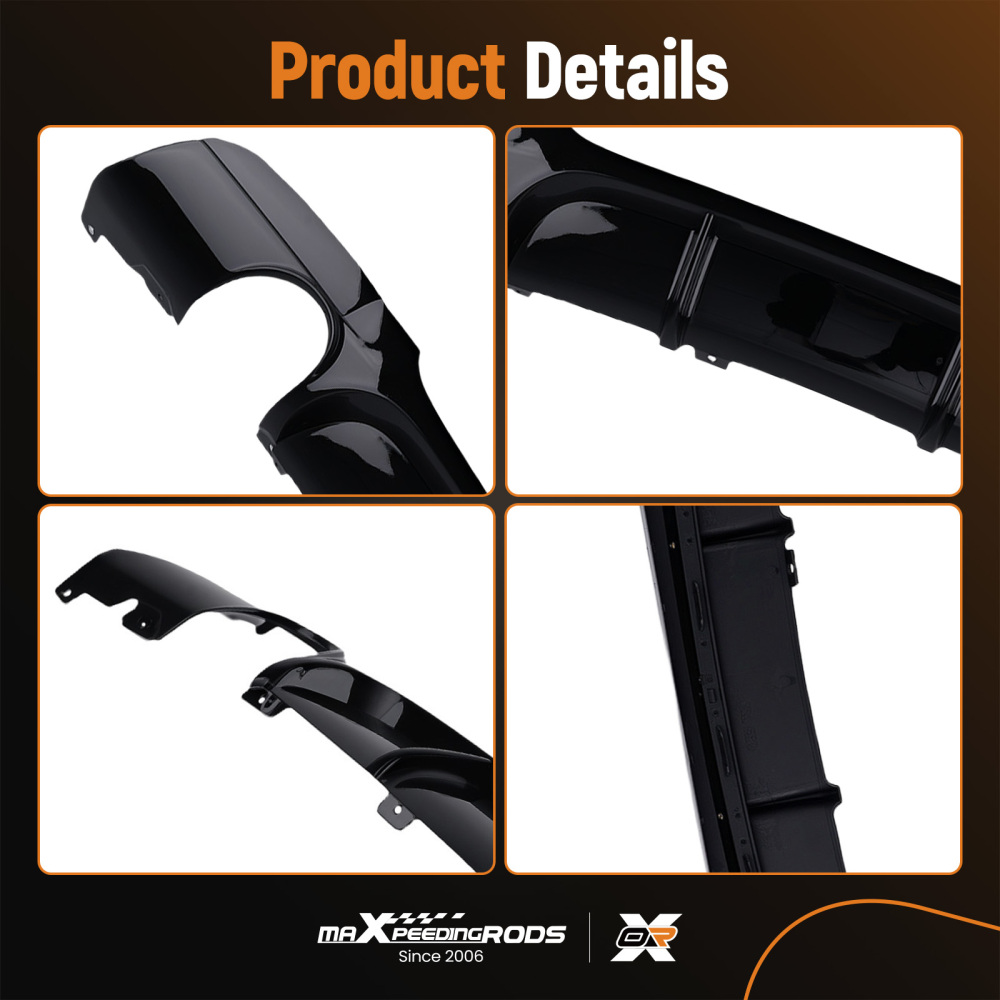 Rear Bumper Lip Diffuser compatible for BMW E90 3 Series M Sport 2005-2011 Black PP