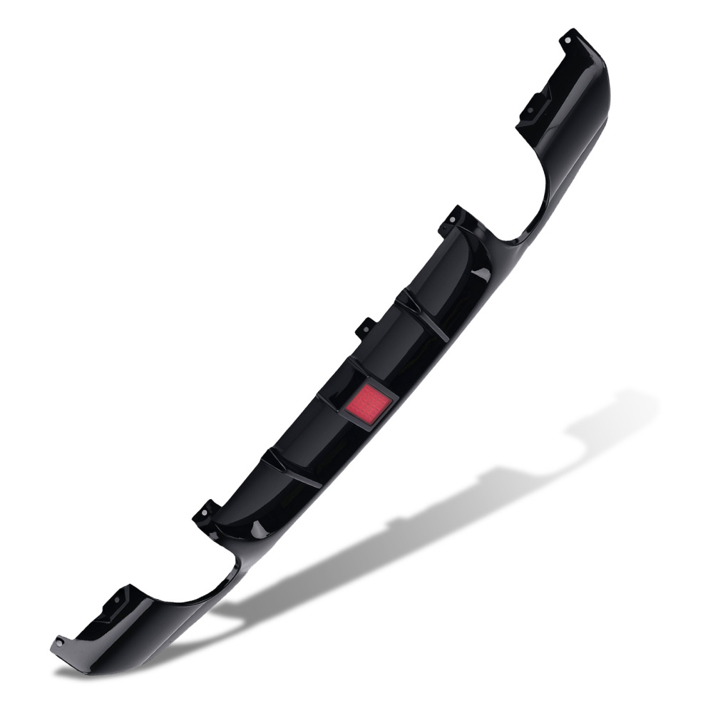 Black Rear Bumper Lip Kit compatible for BMW E90 E91 3 Series M Tech 2005-2012 w/ LED Light