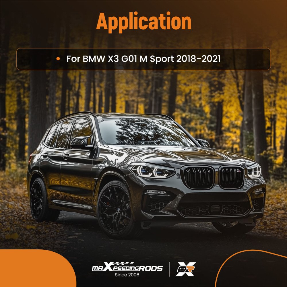 Black Competition Diffuser compatible for BMW G01 X3 M40i M-Sport 2018-2021 PP Style