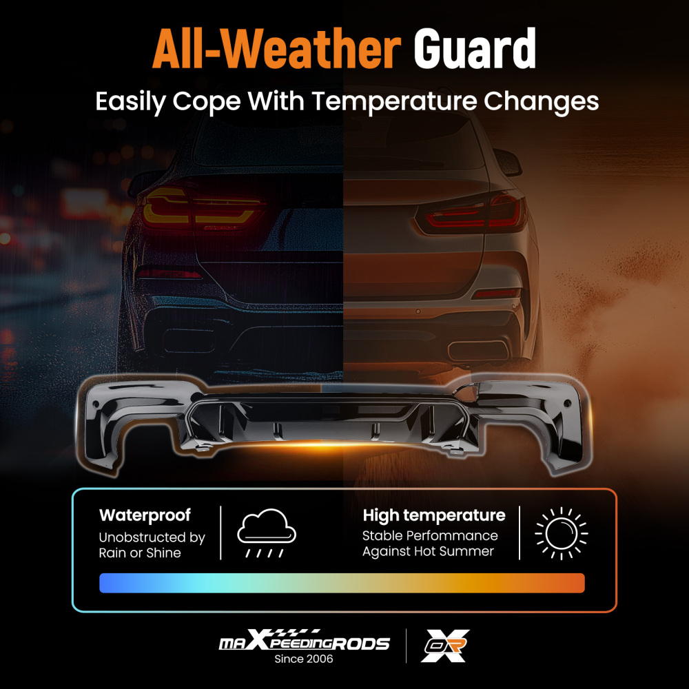 Black Competition Diffuser compatible for BMW G01 X3 M40i M-Sport 2018-2021 PP Style