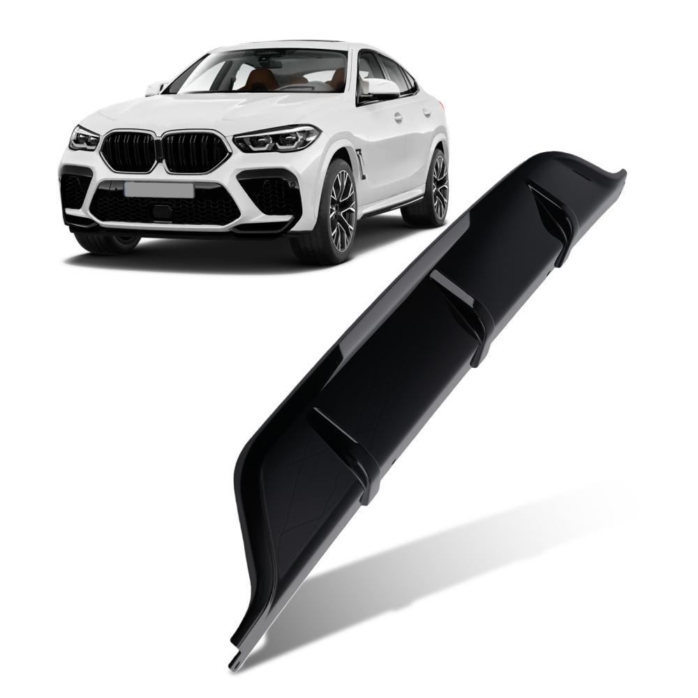 Gloss Black Rear Bumper Lip Diffuser Body Kit For 2020-2024 compatible for BMW G06 X6 M Sport