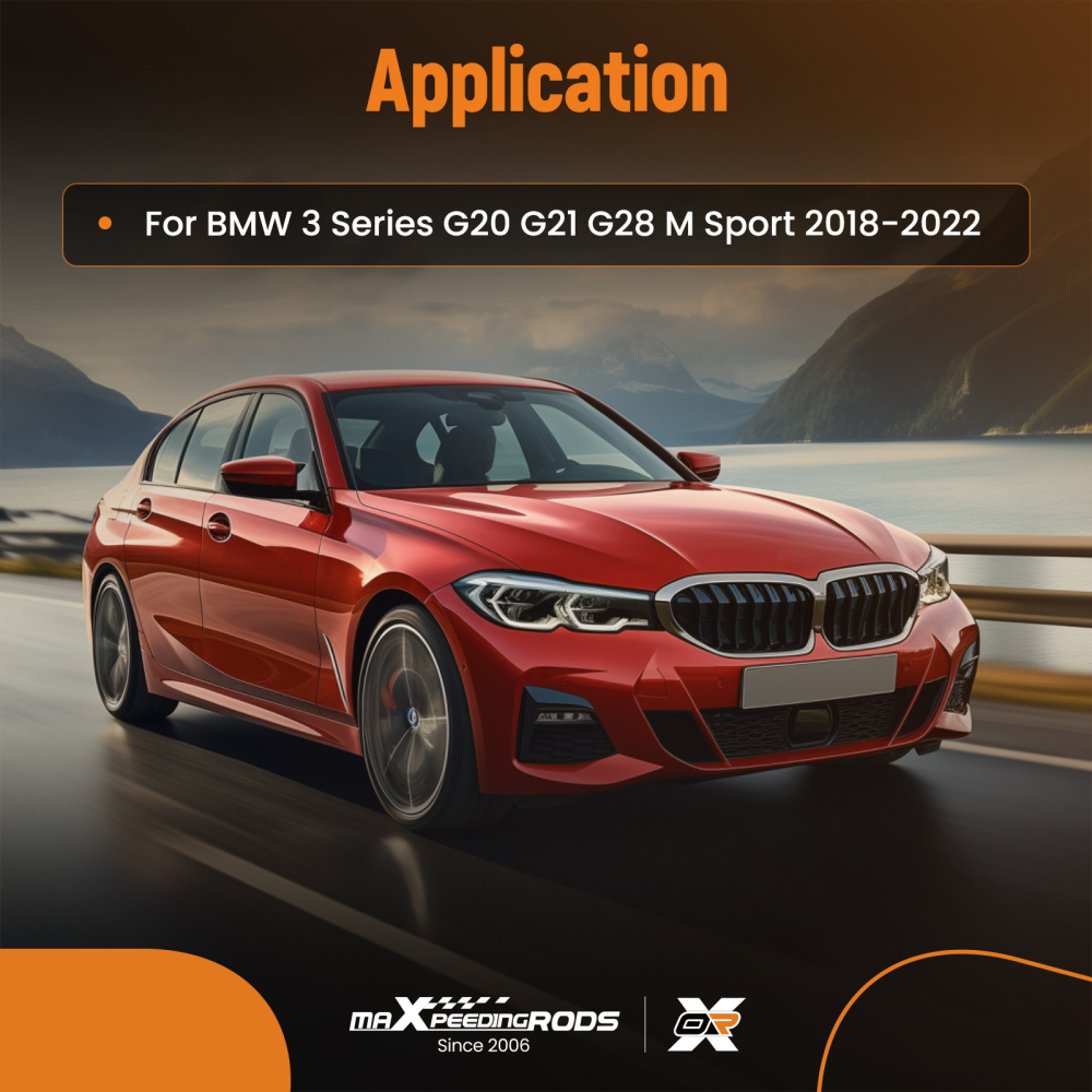 Rear Bumper Diffuser Lip compatible for BMW 3 Series G20 G21 2018-22 M Sport PP Black