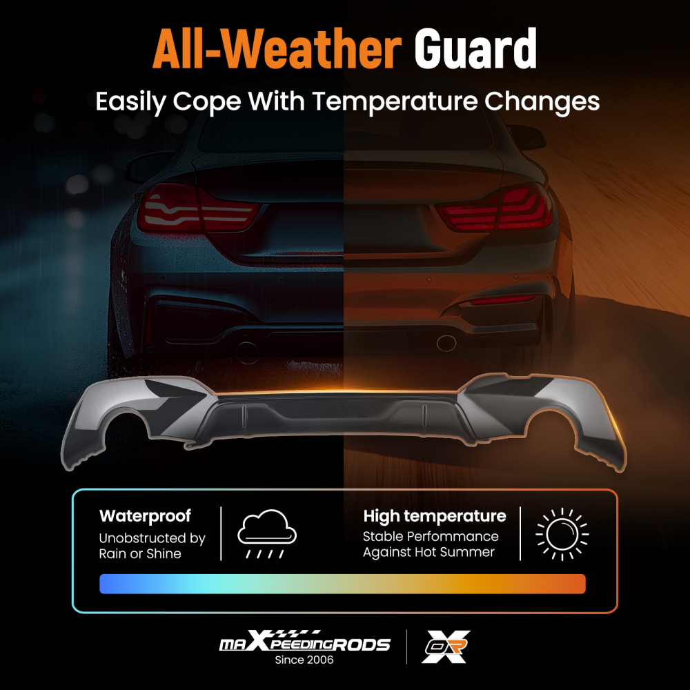 Rear Bumper Diffuser Lip compatible for BMW 3 Series G20 G21 2018-22 M Sport PP Black