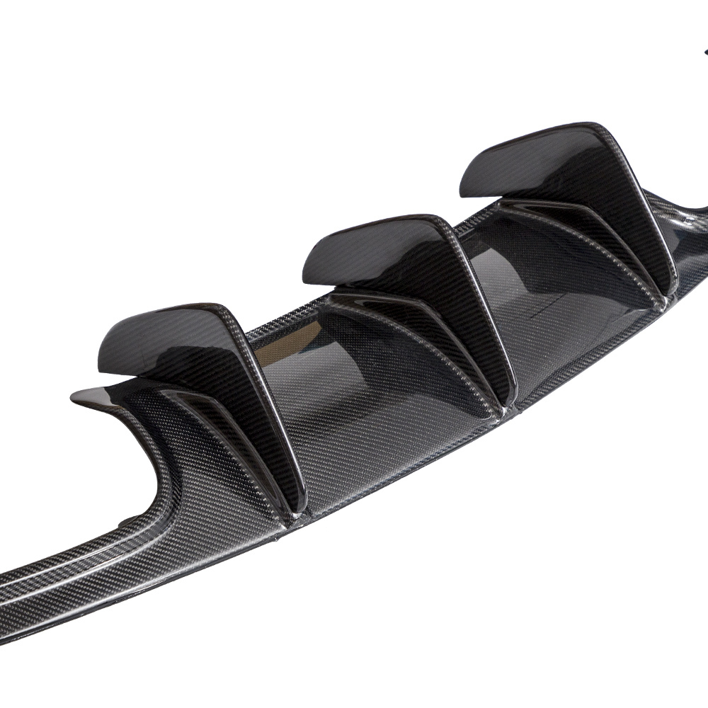 Rear Bumper Diffuser Shark Fin Carbon Fiber compatible for Mercedes-Benz C63 AMG 2008-2011