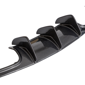 Rear Bumper Diffuser Shark Fin Carbon Fiber compatible for Mercedes-Benz C63 AMG 2008-2011