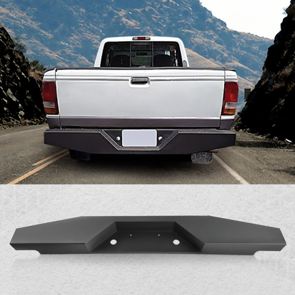 Black Steel Rear Step Bumper Assembly For 1993-2011 compatible for Ford Ranger Pickup