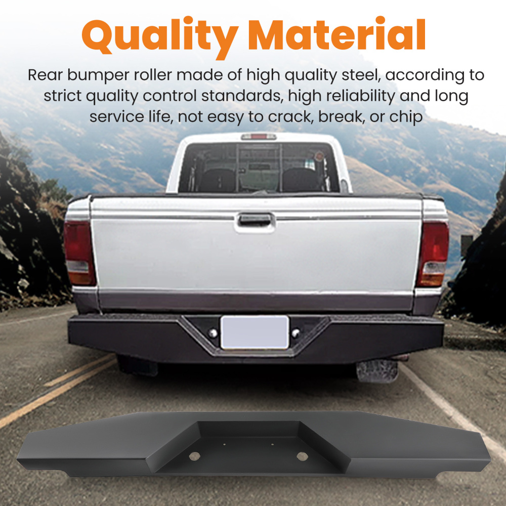 Black Steel Rear Step Bumper Assembly For 1993-2011 compatible for Ford Ranger Pickup