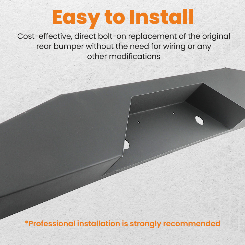 Black Steel Rear Step Bumper Assembly For 1993-2011 compatible for Ford Ranger Pickup