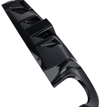 Glossy Black Rear Bumper Diffuser W/ LED Brake Light For 2014-2017 compatible for Infiniti Q50