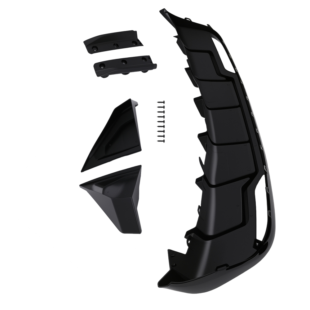 Black Performance Rear Bumper Diffuser W/ Extensions For 2024-2025 compatible for Tesla Model 3