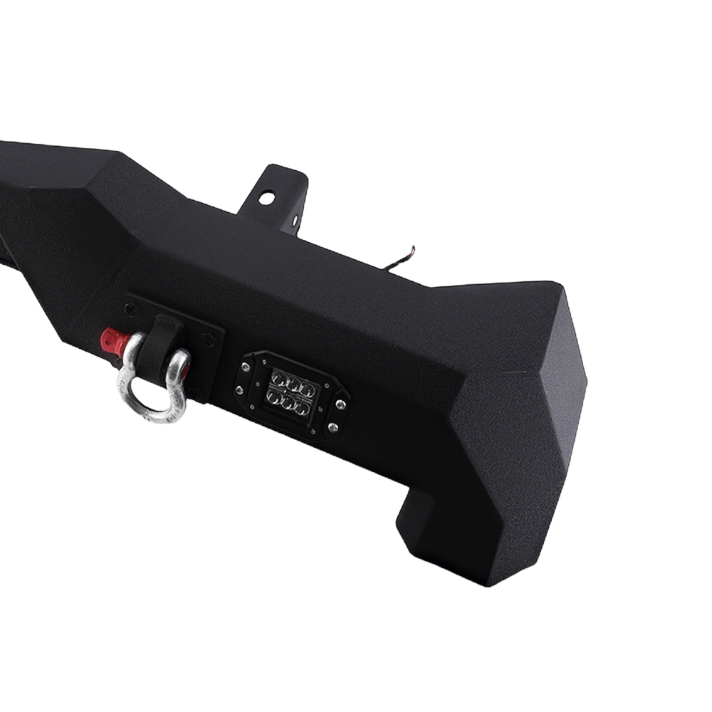 Rear Bumper with LED LightsD-rings Black For 2016-2023 compatible for Toyota Tacoma