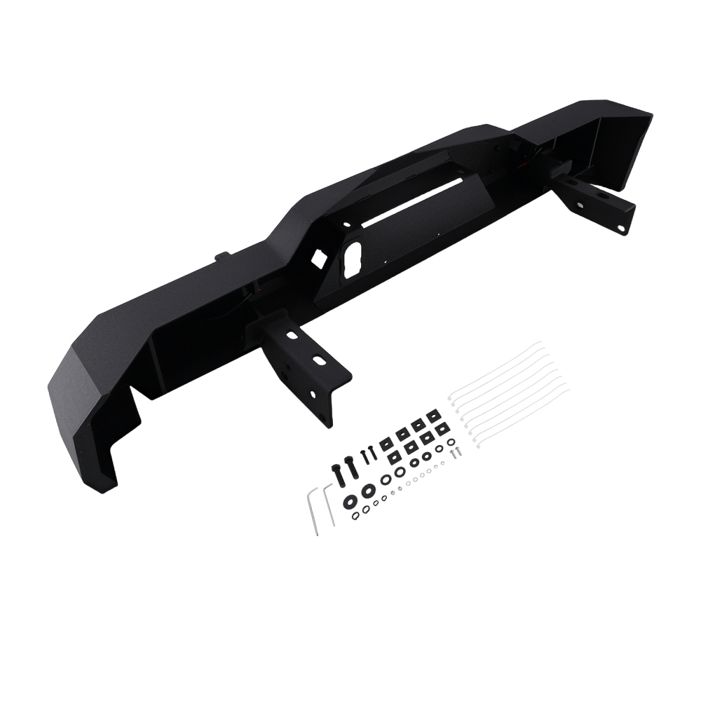 Rear Bumper with LED LightsD-rings Black For 2016-2023 compatible for Toyota Tacoma