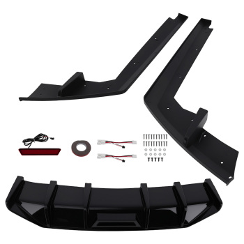 Black PP Rear Bumper Extension Diffuser Kit compatible for Hyundai Elantra 2021-23
