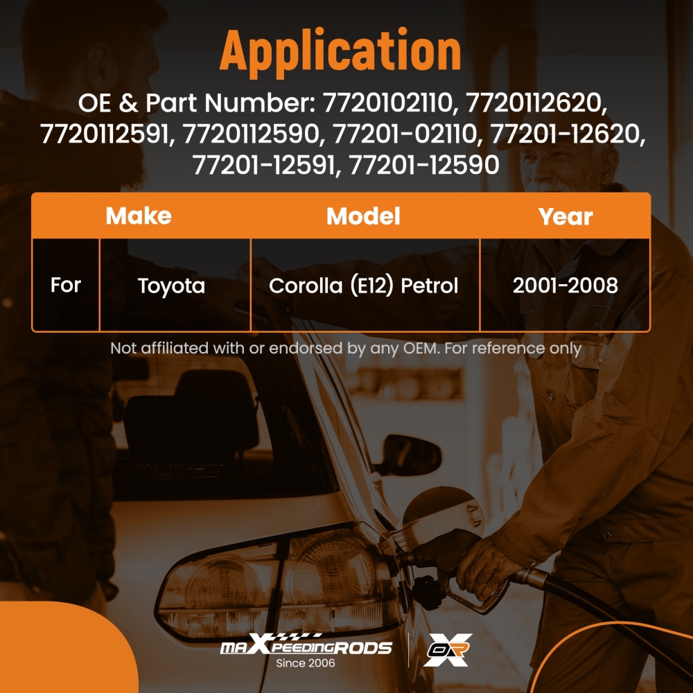 New Fuel Filler Pipe Assembly compatible for Toyota Corolla E12 2001-2008 7720112591 Black