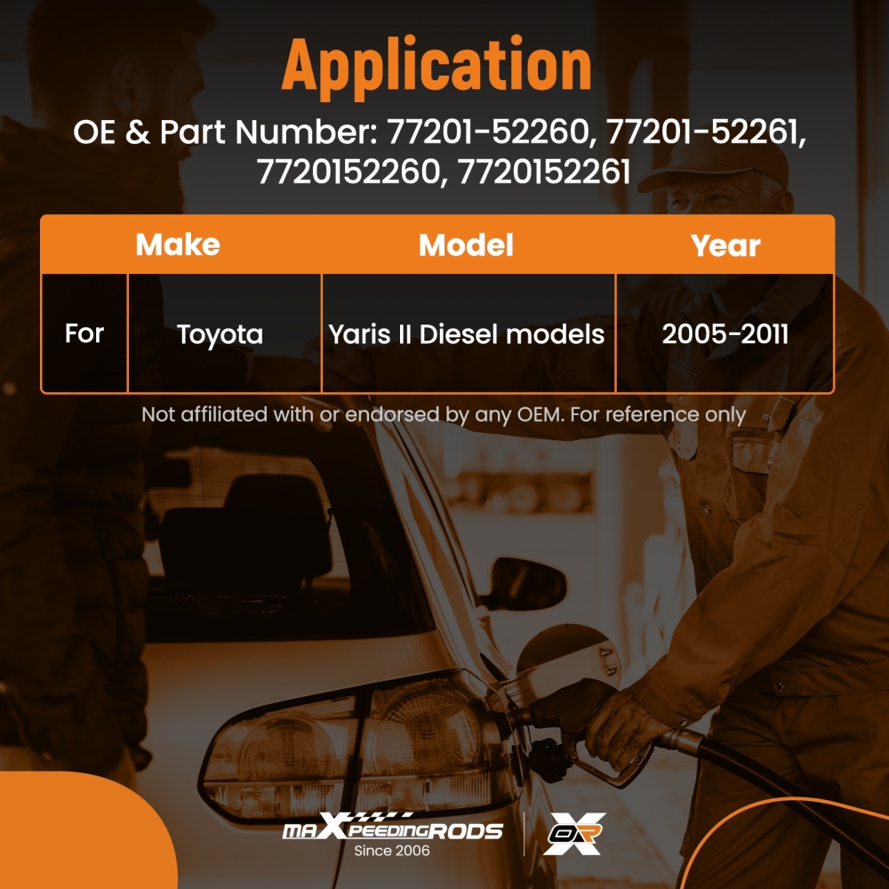 1x New Tank Filler Assembly compatible for Toyota Yaris 2 Diesel 2005-2011 77201-52260