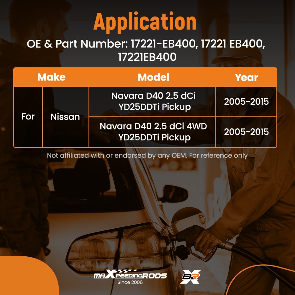 Assembly Black compatible for Nissan Navara D40 YD25DDTi 2005-2015 17221-EB400