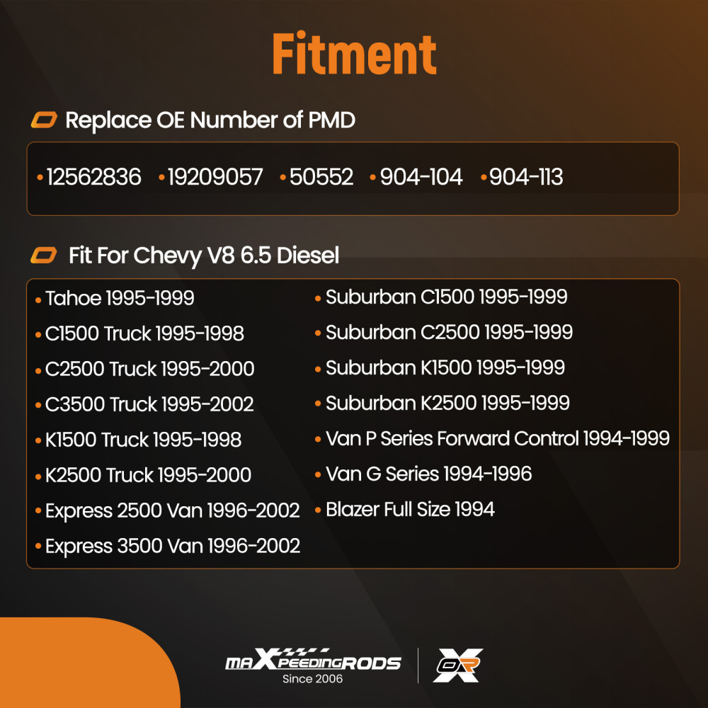 Diesel Fuel Pump Driver Module PMDRelocation Kit compatible for Chevy C2500 1995-2000