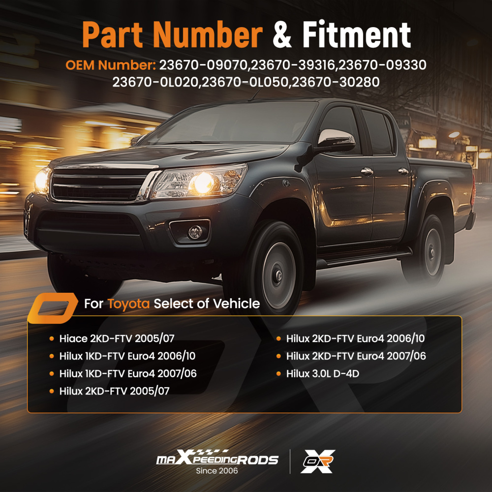 Diesel Fuel Injector compatible for Toyota Hiace Hilux 23670-09070 23670-39316 23670-09330