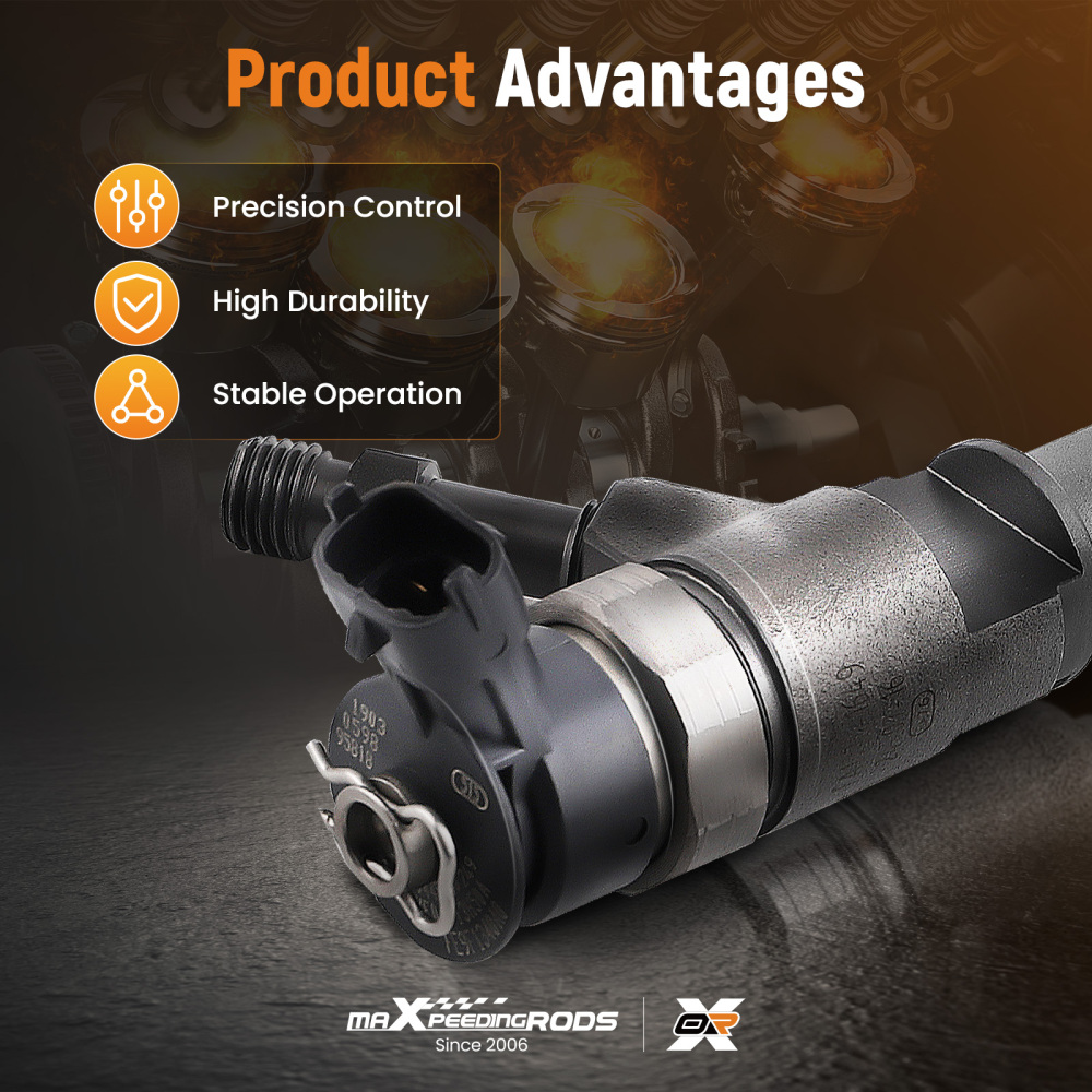 4PCS Fuel Injector 0445110249 compatible for Ford PK compatible for Ranger Mazda BT50 3.0L C/R 06-12