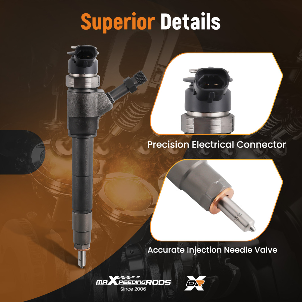 4PCS Fuel Injector 0445110249 compatible for Ford PK compatible for Ranger Mazda BT50 3.0L C/R 06-12