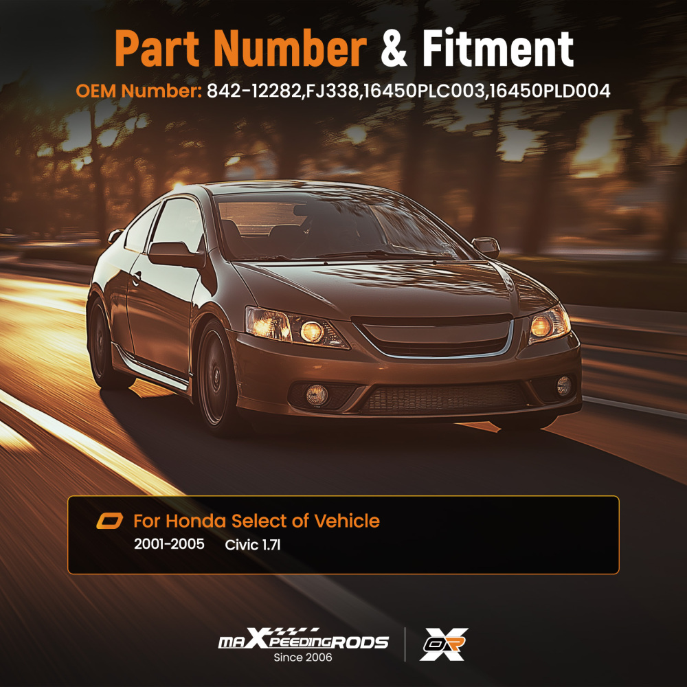 4 Fuel Injectors compatible for Honda Civic 1.7L DX EX HX LX 2001 2002 2003 2004 2005