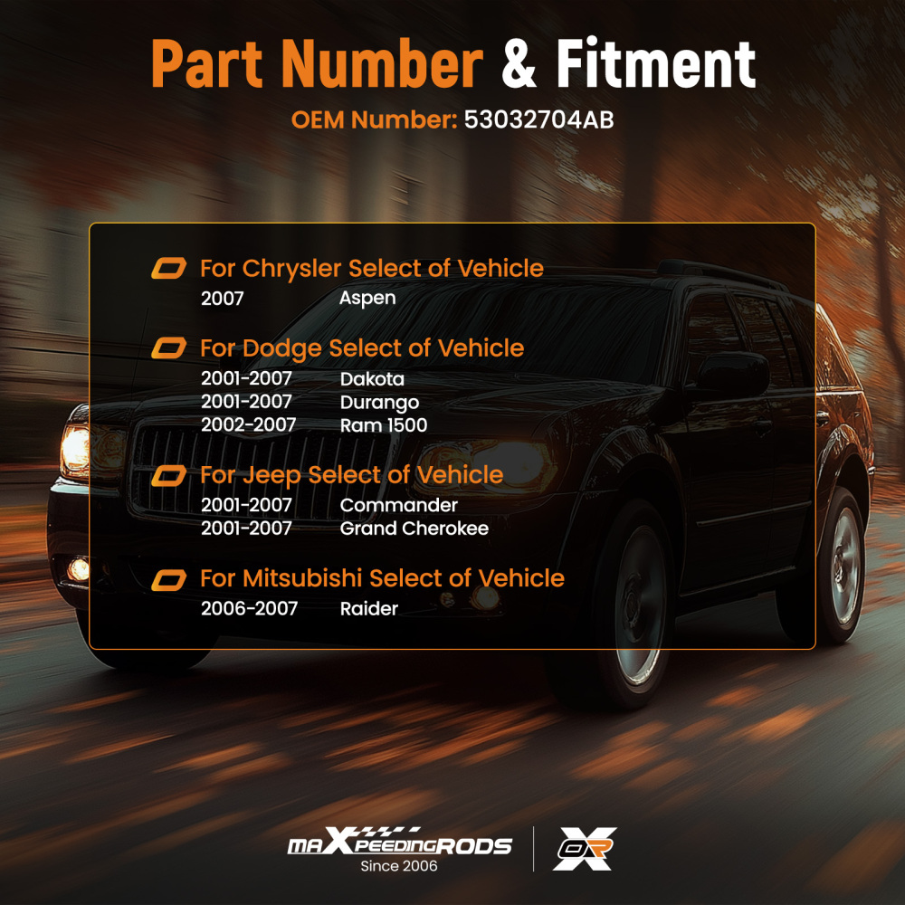 8 Fuel Injectors compatible for Chrysler Aspen compatible for Dodge Dakota Durango compatible for Ram 1500 4.7L V8 01-07