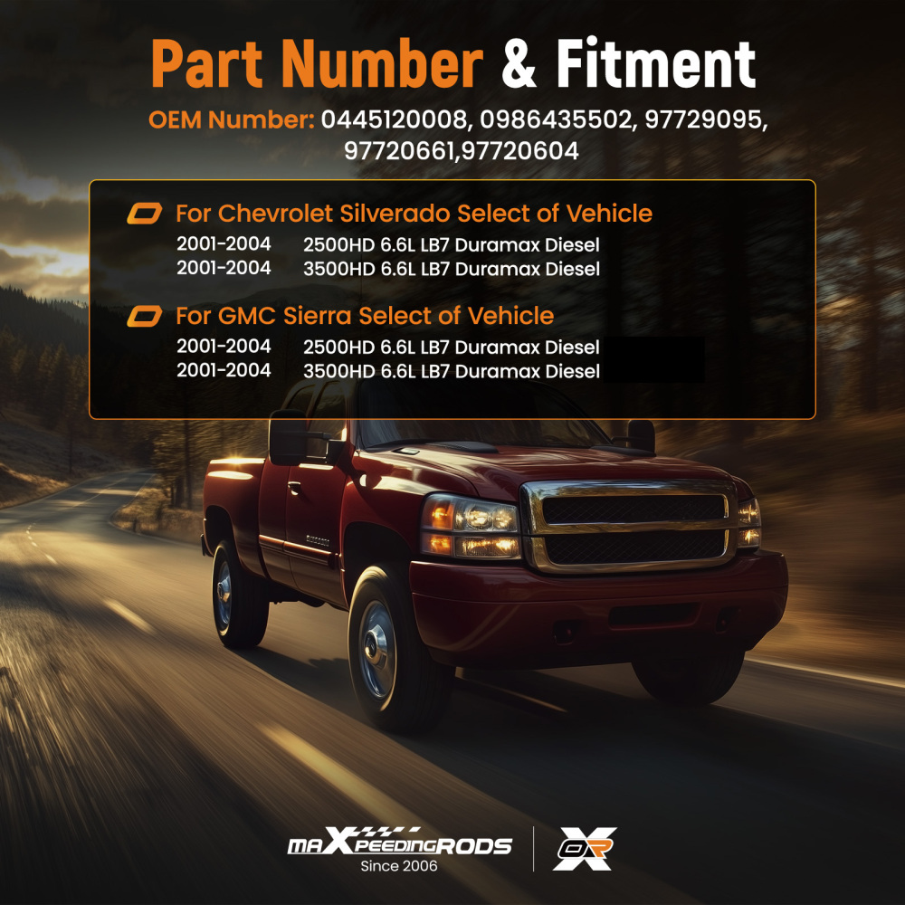 Fuel Injector compatible for Chevrolet Silverado GMC Sierra 2500 3500 2001-2004 6.6L