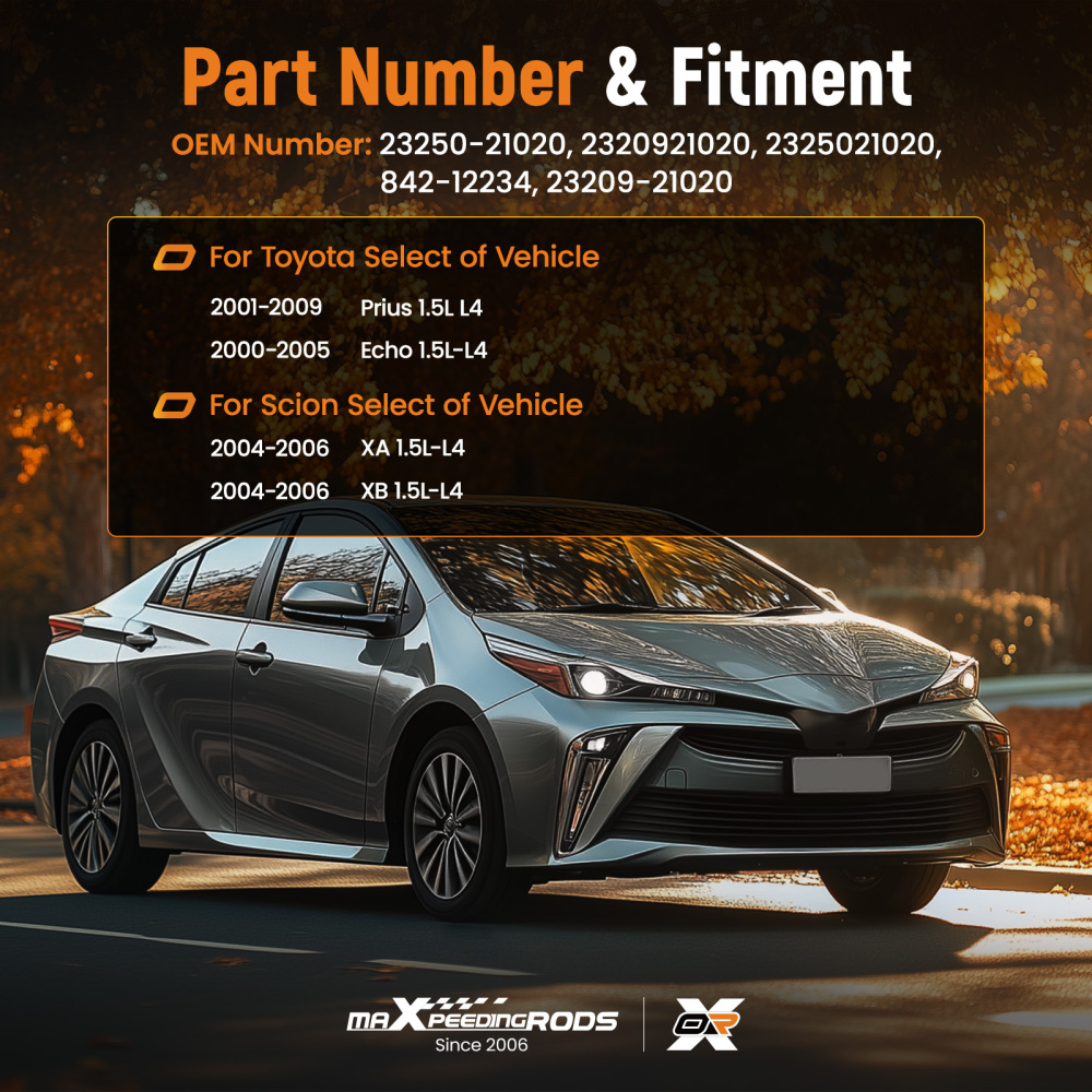 4pcs Fuel Injectors compatible for Toyota Prius Echo compatible for Scion XA XB 1.5L L4 01-09 23250-21020