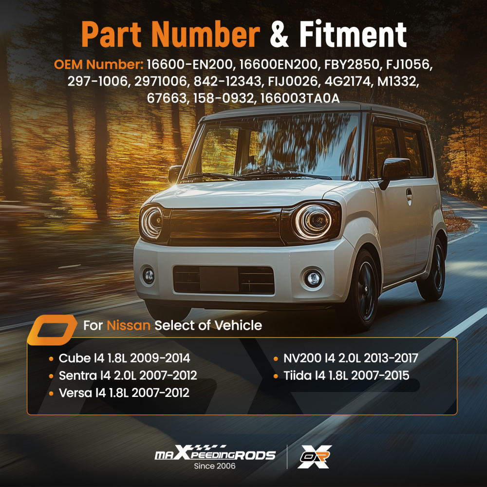 4 Fuel Injectors compatible for Nissan Versa Cube Sentra NV200 Tiida 1.8L 07-18 16600-EN200