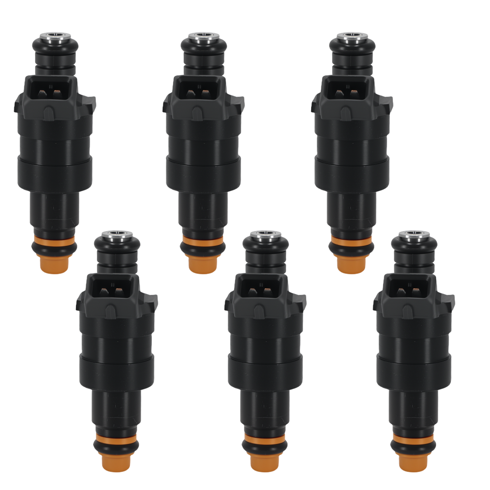 6PCS Fuel Injector compatible for BMW 733i 633CSi 535i 1982-1986 0280150201 4 Hole