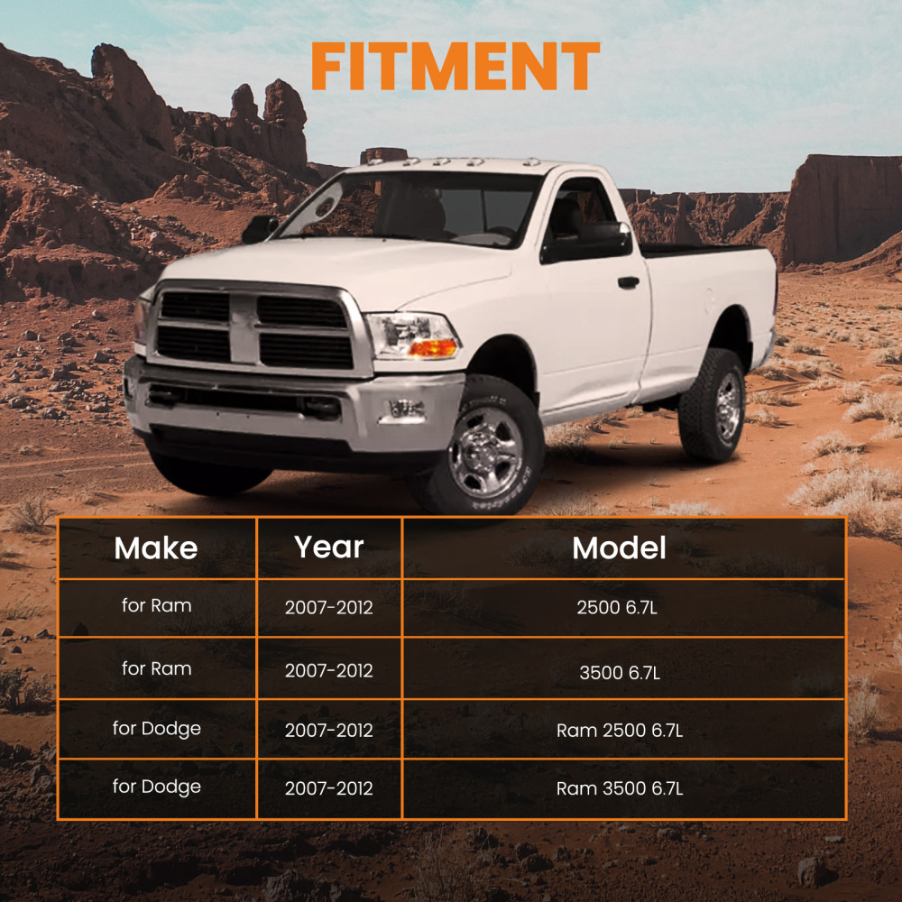 Set Of 6 Diesel Fuel Injector compatible for Dodge Ram 2500and3500 6.7L 07-12 0986435518