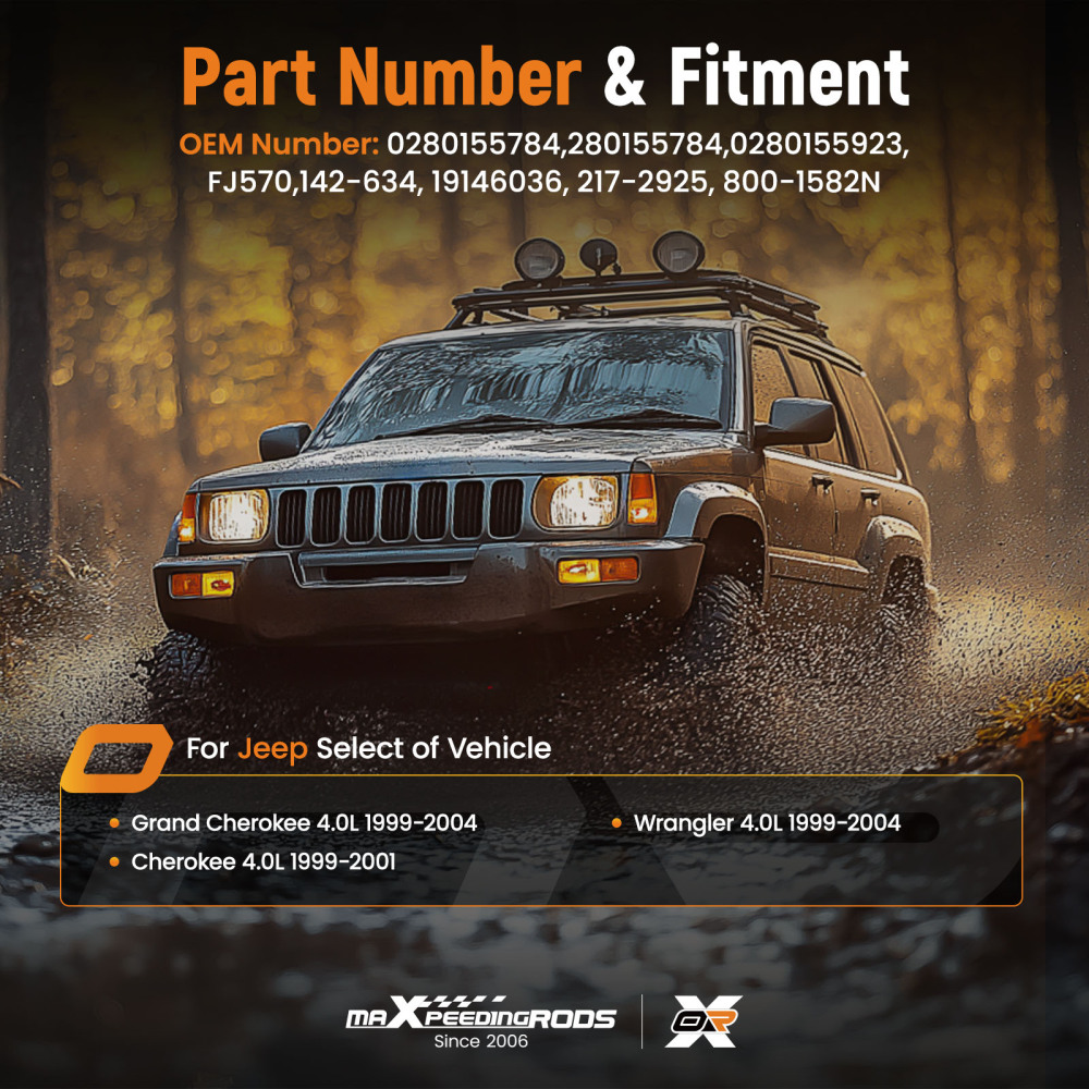 Fuel Injector compatible for Jeep Grand Cherokee 4.0L 1999-2004 Assembly FJ570 2 Terminal