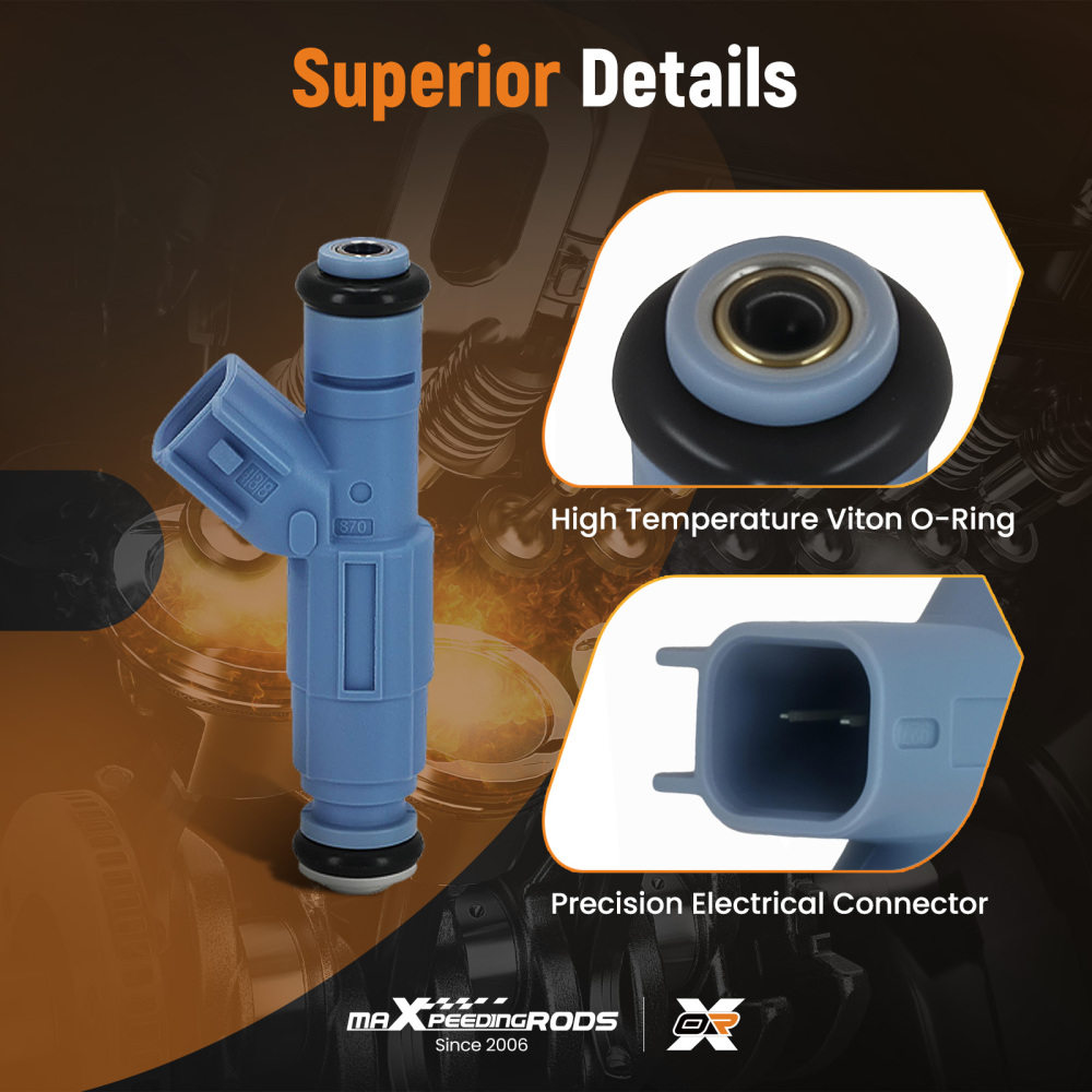 4 Hole Fuel Injector compatible for Jeep Commander Grand Cherokee 06-07 812-12144 V8